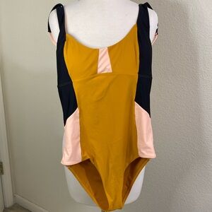 Prana Swimsuit One Piece with cross back, high cut Medium